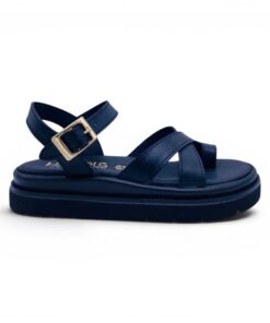 Flatforms δερμάτινα HARRIS 504-4338 ΜΑΥΡΟ